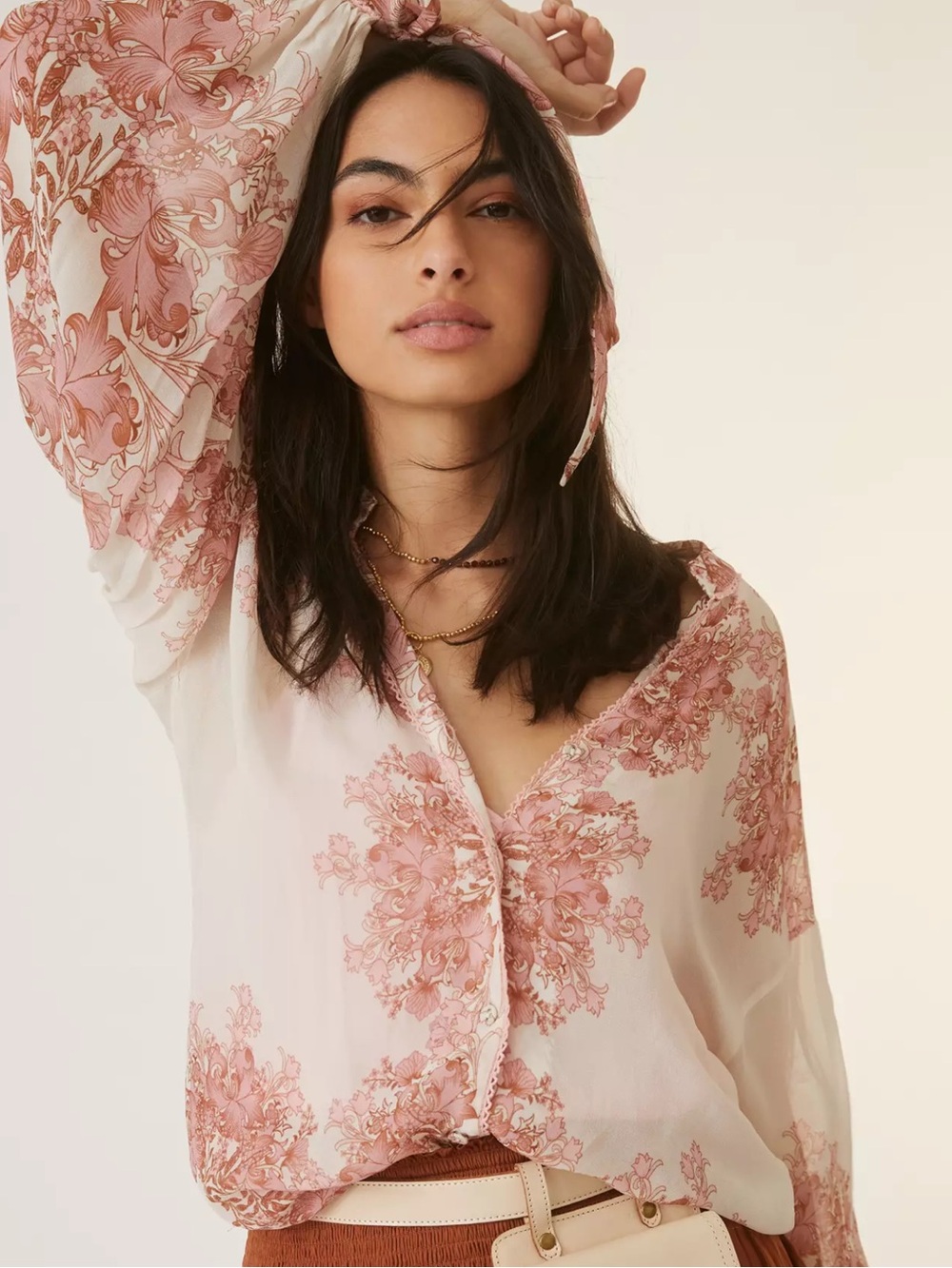 NWT Anthropologie Forever That Girl Sheer Femme Blouse Size M